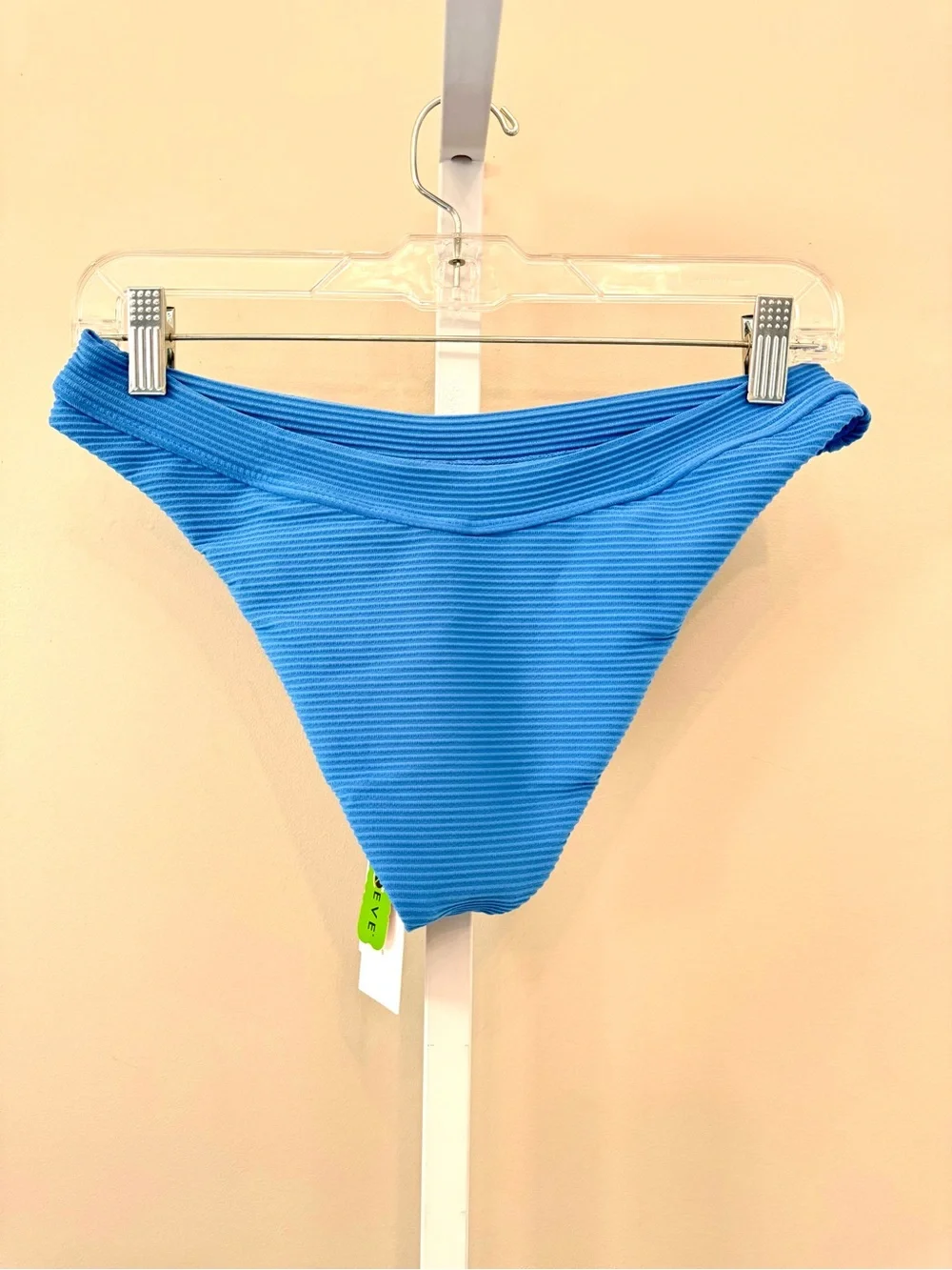 L*Space Mercer Classic Bikini Bottom Light Blue Textured High Cut NWT